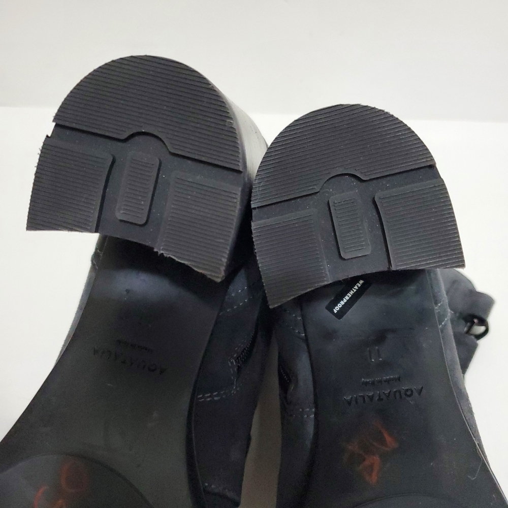 Aqautalia Indira Boot Gray Suede block heel ankle bootie side zip - Picture 14 of 16